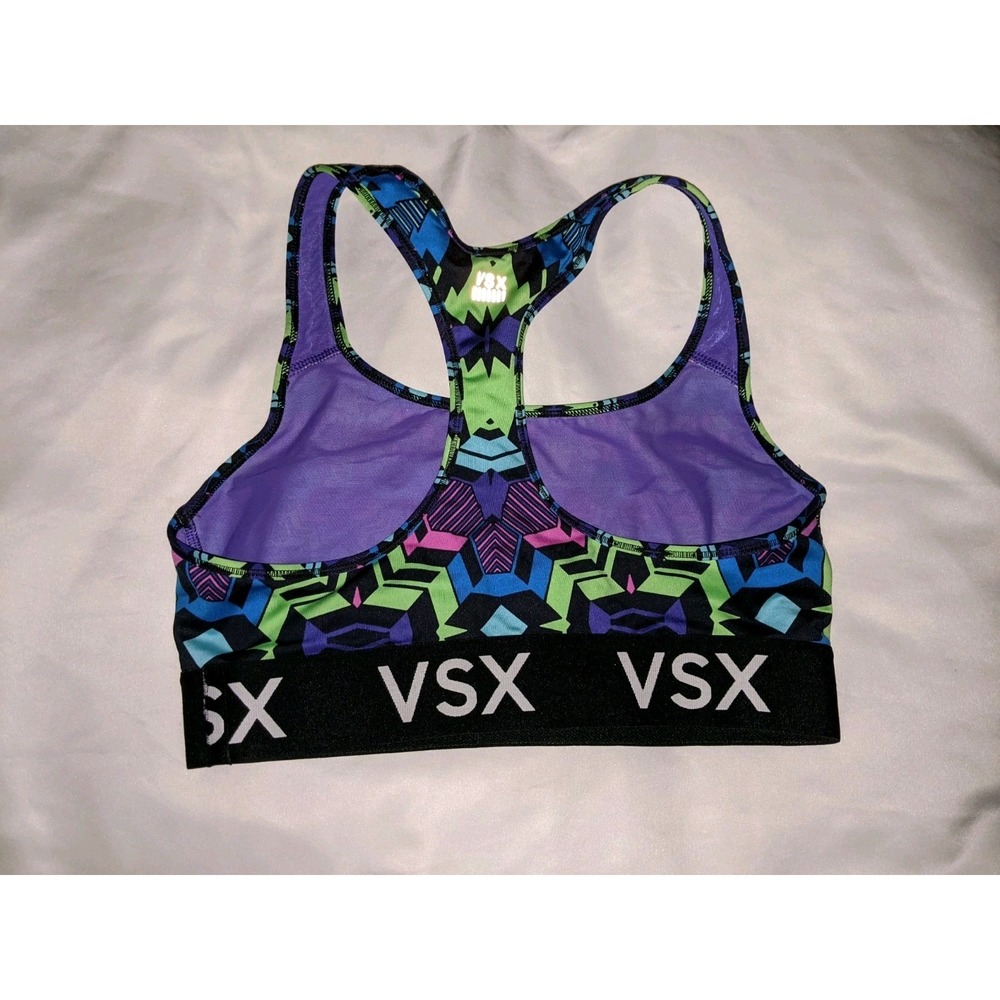 Victoria's Secret Sports Bra Size Medium Multicolor Geometric Logo Band - Picture 11 of 16
